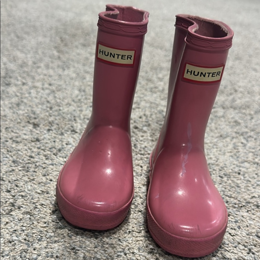 Little girl Pink Hunter Boots size 6